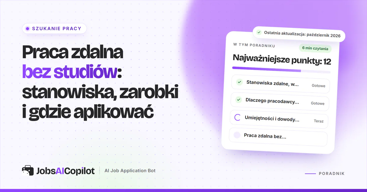 Praca zdalna bez studiów: radar ofert dopasowujący stanowiska asystenta wirtualnego i operatora danych na okładce