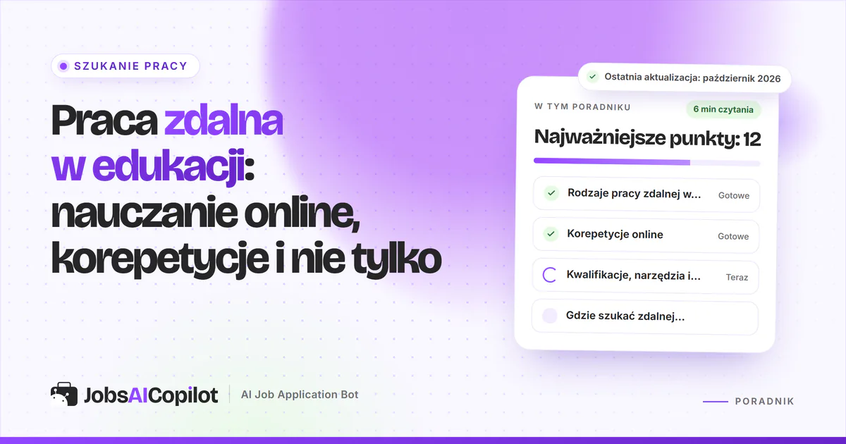 Praca zdalna w edukacji: radar ofert dopasowujący stanowiska korepetytora matematyki i lektora angielskiego online