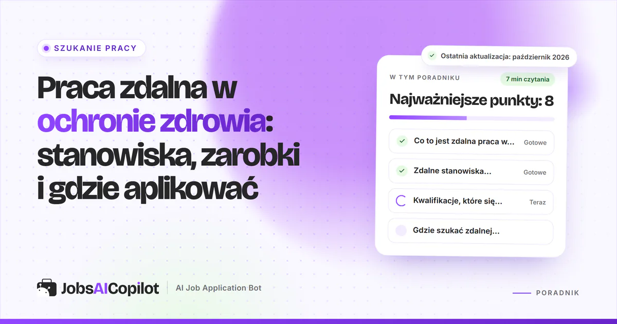 Praca zdalna w ochronie zdrowia: radar ofert dopasowujący stanowiska pielęgniarki teleporad i kodera medycznego