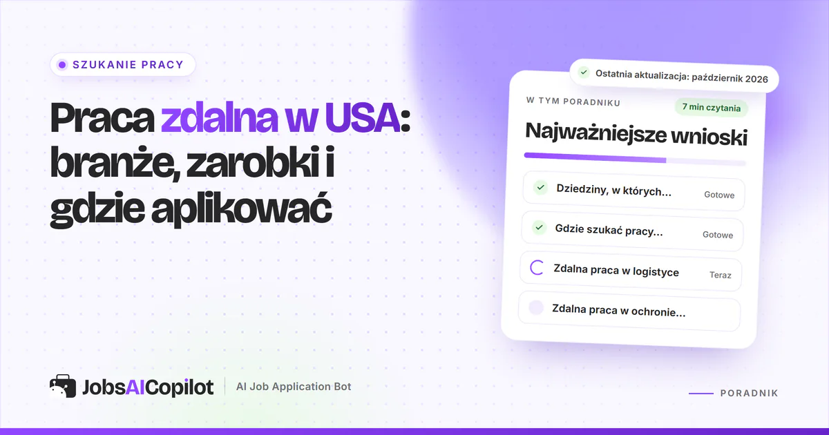 Praca zdalna w USA: radar ofert dopasowujący stanowiska copywritera i analityka cyberbezpieczeństwa na okładce