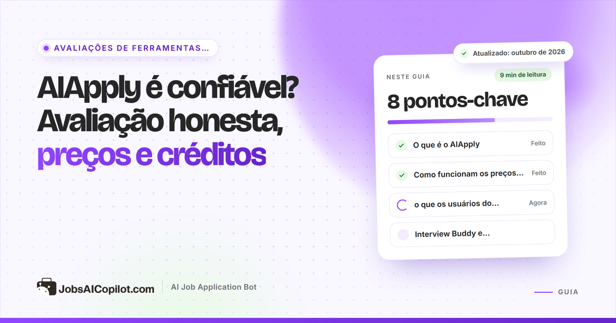 AIApply é confiável? Avaliação dos preços do AIApply, dos créditos de Auto-Apply e da opinião dos usuários