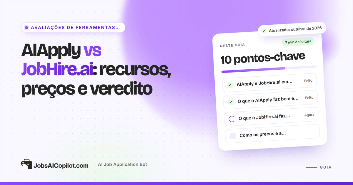 Comparativo entre AIApply e JobHire.ai: recursos, preços e limites de candidatura automática