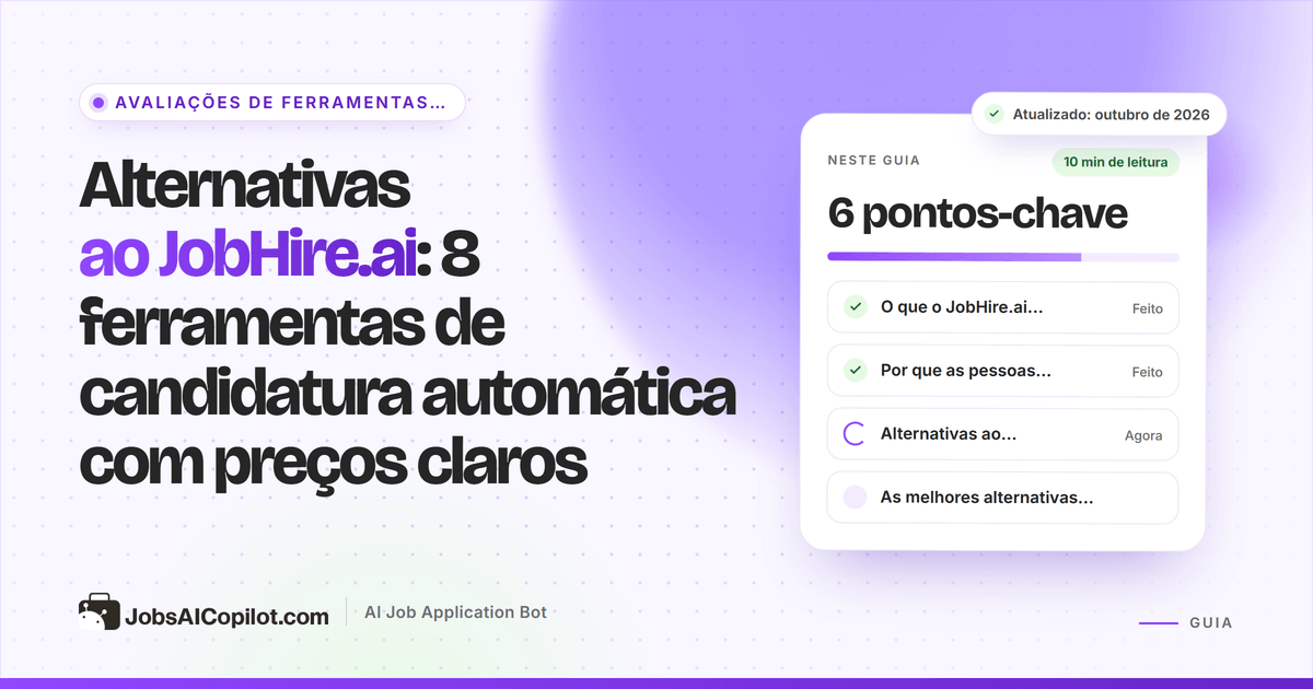 Alternativas ao JobHire.ai comparadas por preço, reembolso e limites de candidatura automática