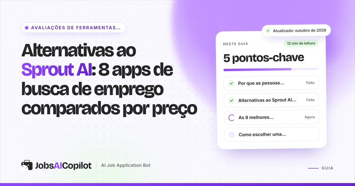 Alternativas ao Sprout AI: oito ferramentas de candidatura comparadas por preço por candidatura, em uma capa violeta