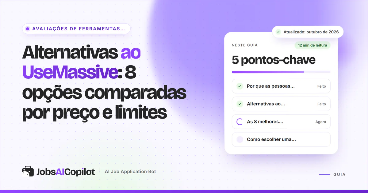 Alternativas ao UseMassive em 2026: oito ferramentas de candidatura com IA comparadas por preço e controle de aprovação