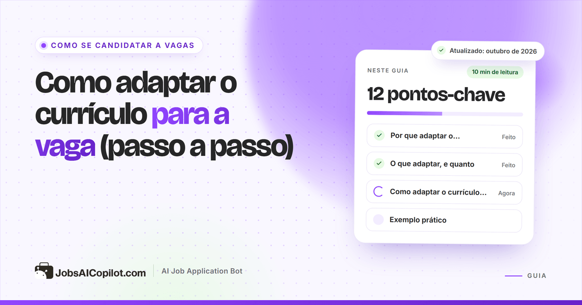 Currículo sendo adaptado à descrição da vaga, com as palavras-chave correspondentes destacadas nos dois documentos