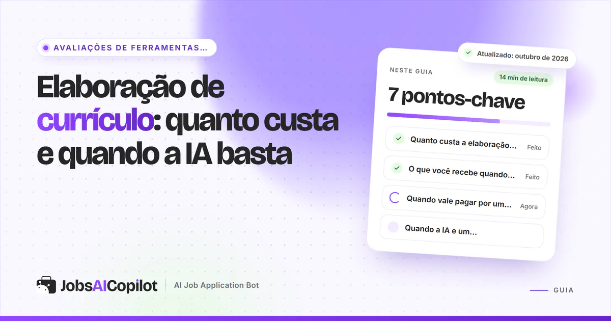 Cartões de preço de um redator de currículo e de um gerador de currículo com IA, lado a lado, em uma capa violeta