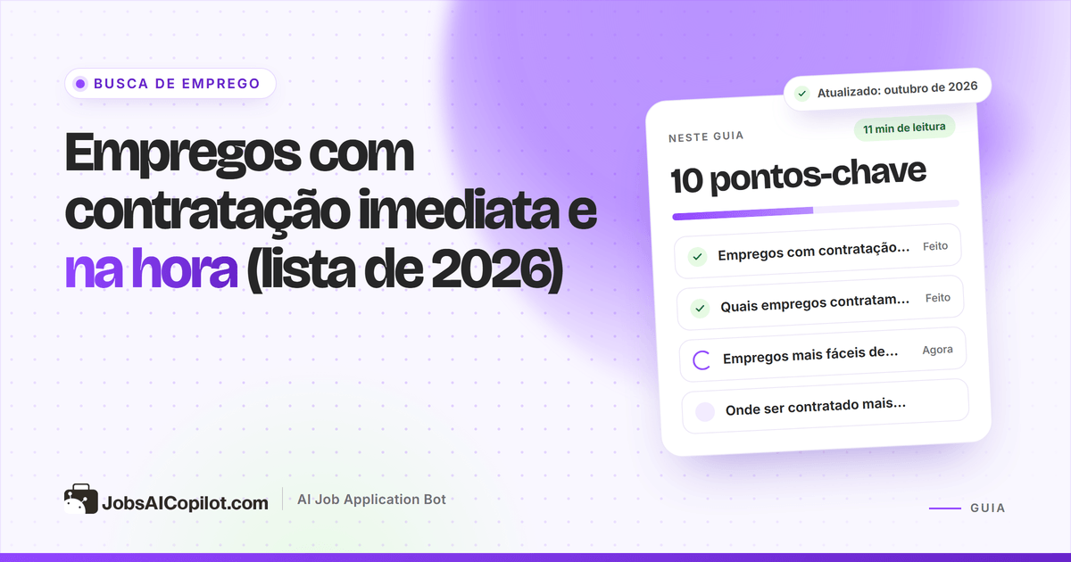 Empregos com contratação imediata e na hora: vagas de contratação rápida, empresas e agências de trabalho temporário