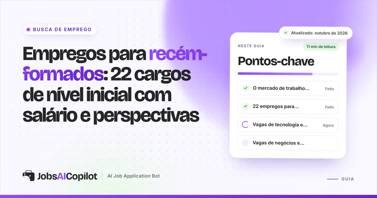 Recém-formados analisando vagas de nível inicial com dados de salário e crescimento em um notebook