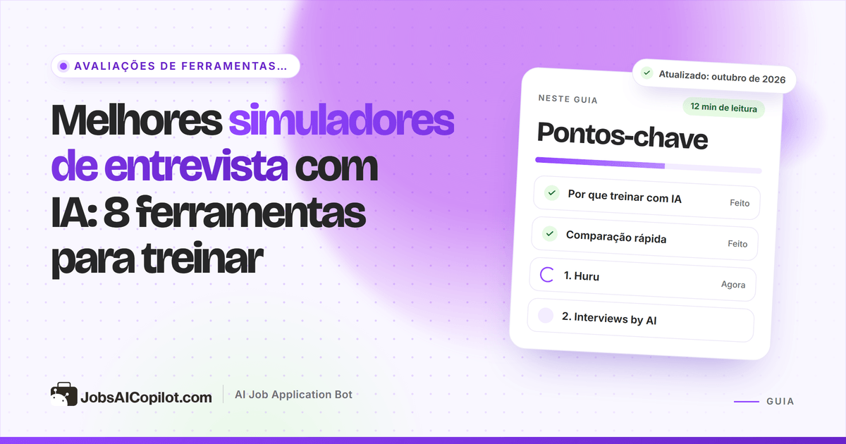Oito ferramentas de IA para treinar entrevistas comparadas, com feedback de simulação, planos grátis e preços iniciais