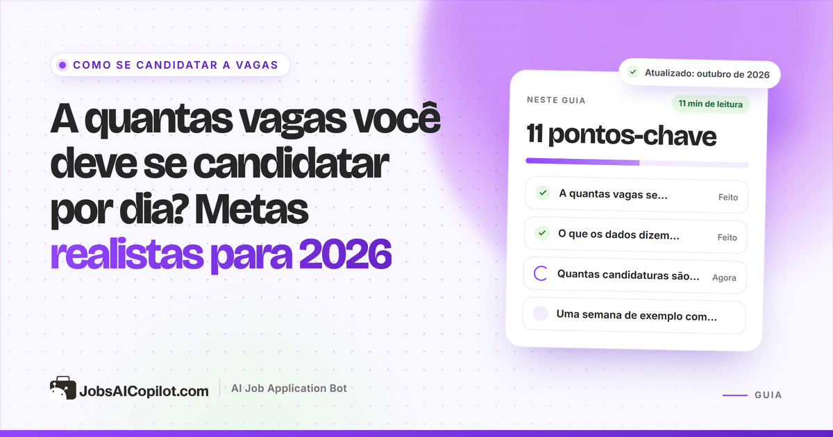 A quantas vagas se candidatar por dia: metas diárias e semanais realistas de candidaturas para cada situação