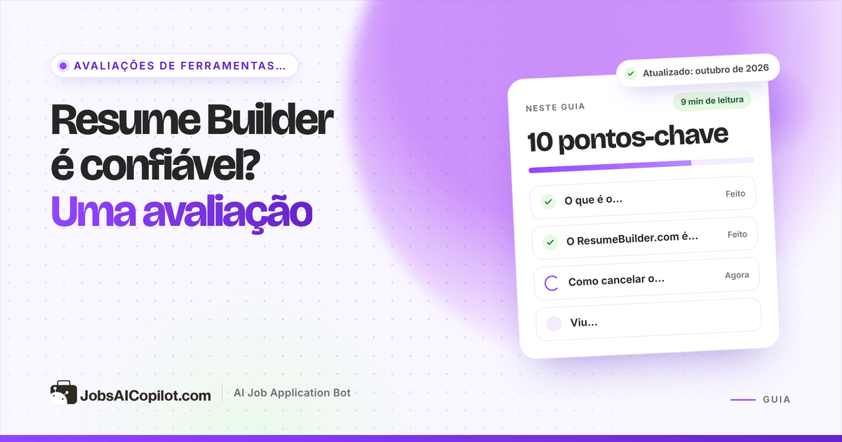 ResumeBuilder.com é confiável? Avaliação dos preços, do cancelamento e das opiniões dos usuários