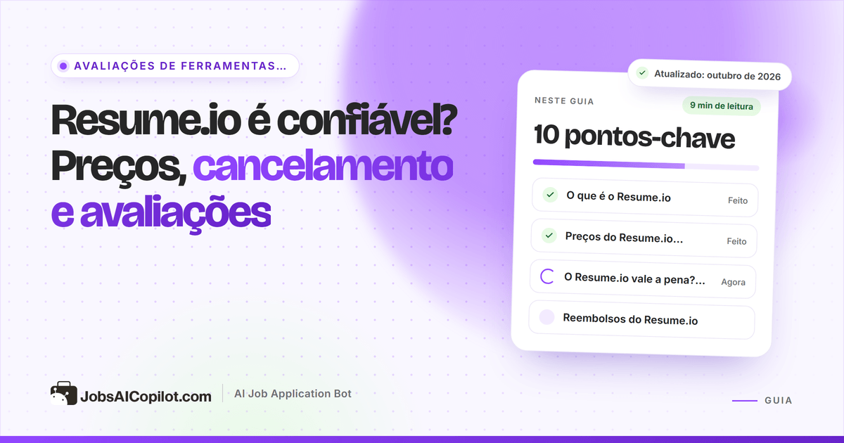 Resume.io é confiável? Avaliação dos preços, do cancelamento e dos reembolsos do Resume.io