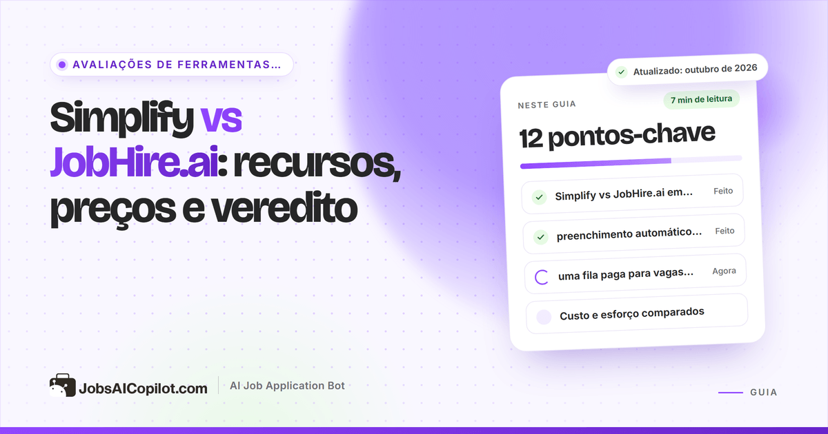 Simplify vs JobHire.ai: comparação de preenchimento automático grátis, candidatura automática e preços