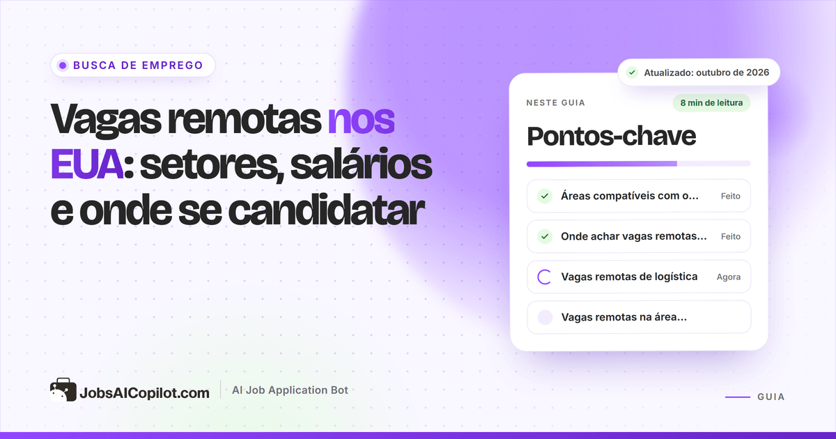 Vagas remotas nos EUA: setores, salários típicos e onde se candidatar