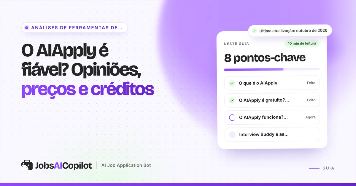 Capa de análise do AIApply com os pontos-chave: o que é, preços e créditos e o que dizem os utilizadores