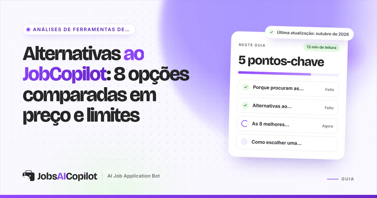Alternativas ao JobCopilot em 2026: oito ferramentas de candidatura automática comparadas em preço e limites diários