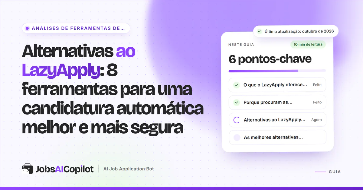 Capa «Alternativas ao LazyApply» com os pontos-chave: o que oferece em 2026, porque mudar e comparação