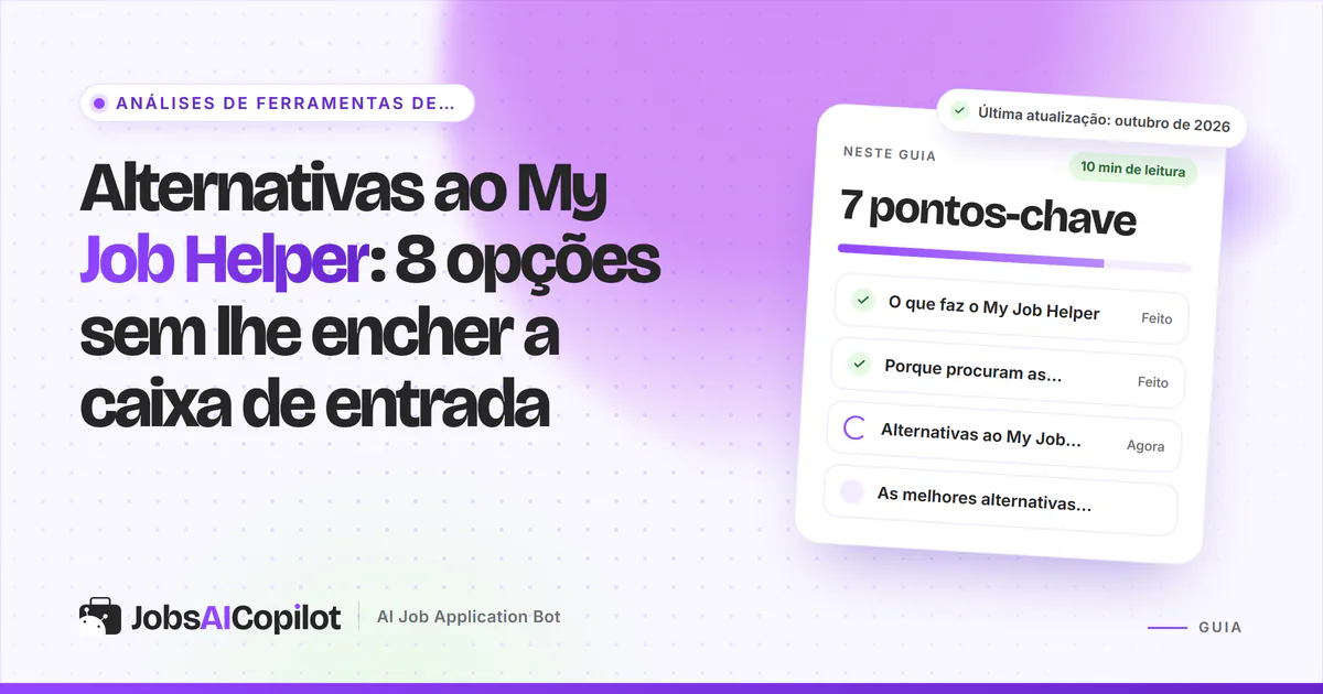 Capa «Alternativas ao My Job Helper» com os pontos-chave: o que faz, porque mudar e as melhores opções