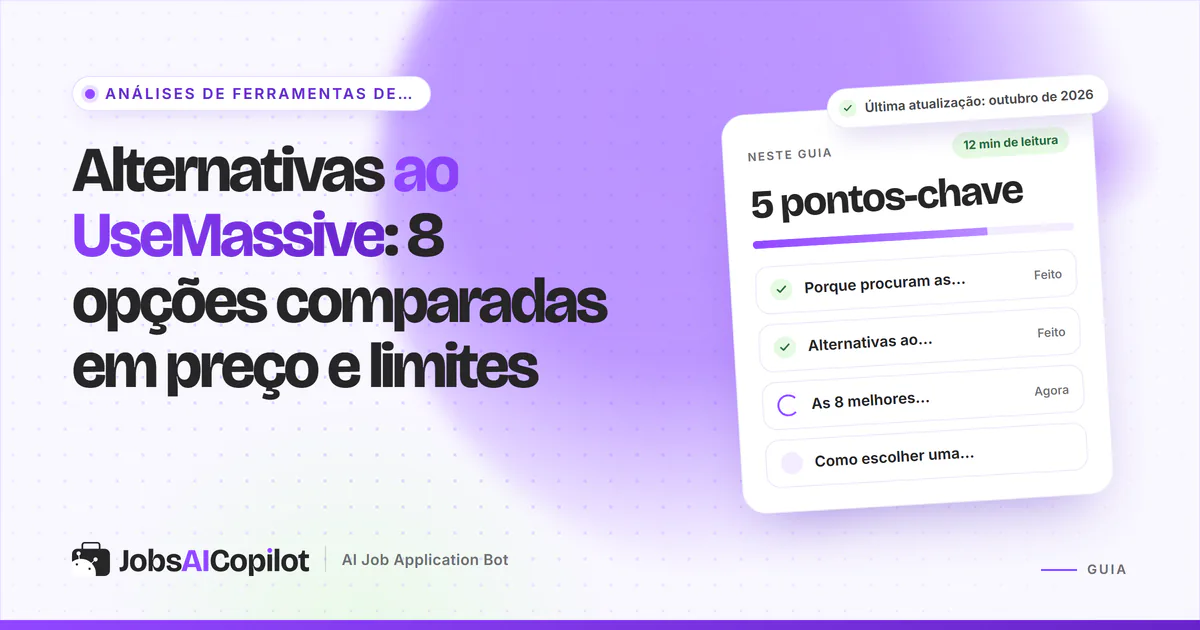 Alternativas ao UseMassive em 2026: oito ferramentas de candidatura com IA comparadas em preço e controlos de aprovação