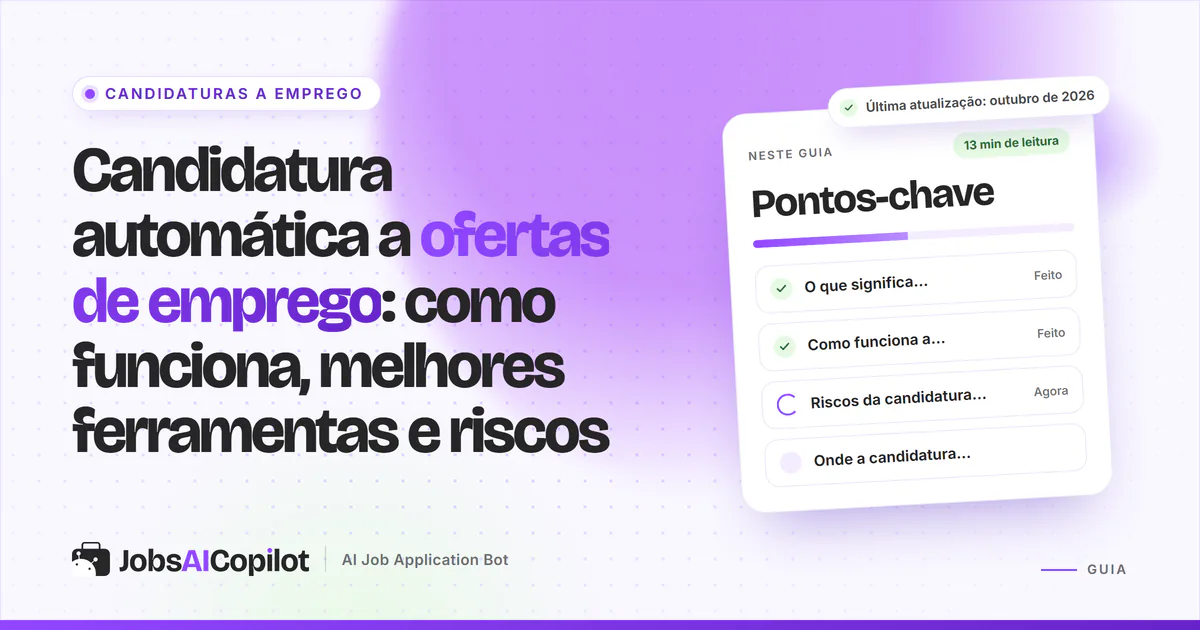 Capa do guia de candidatura automática com os pontos-chave: o que é, como funciona, riscos e onde funciona