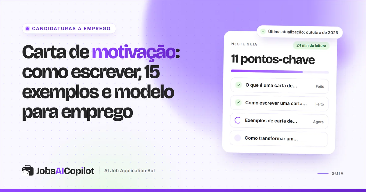 Exemplos de carta de motivação: cartas para enfermeiro, professor, estagiário e quem muda de área, numa capa violeta
