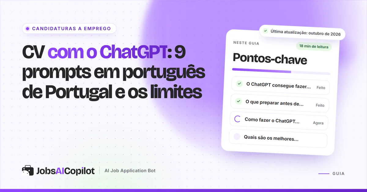 Prompts do ChatGPT para o CV: uma janela de conversa ao lado de um CV de uma página com números inventados assinalados