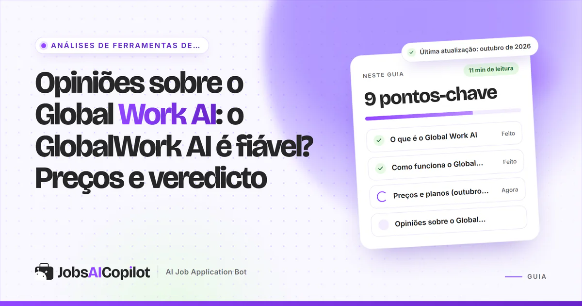 Capa de análise do Global Work AI com os pontos-chave: o que é, como funciona, preços e opiniões de utilizadores
