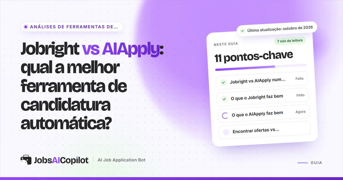 Capa Jobright vs AIApply com os pontos-chave: comparação rápida, pontos fortes de cada um e encontrar ofertas vs preparar