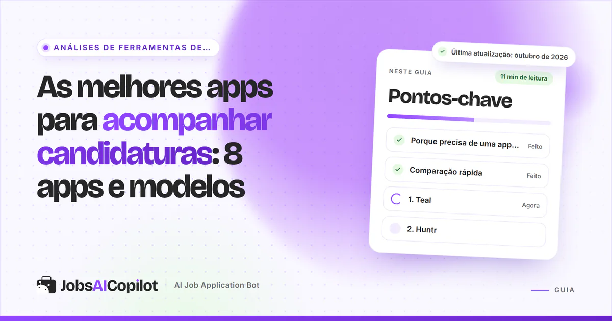 Capa das melhores apps para acompanhar candidaturas com os pontos-chave: porque precisa de uma e comparação rápida