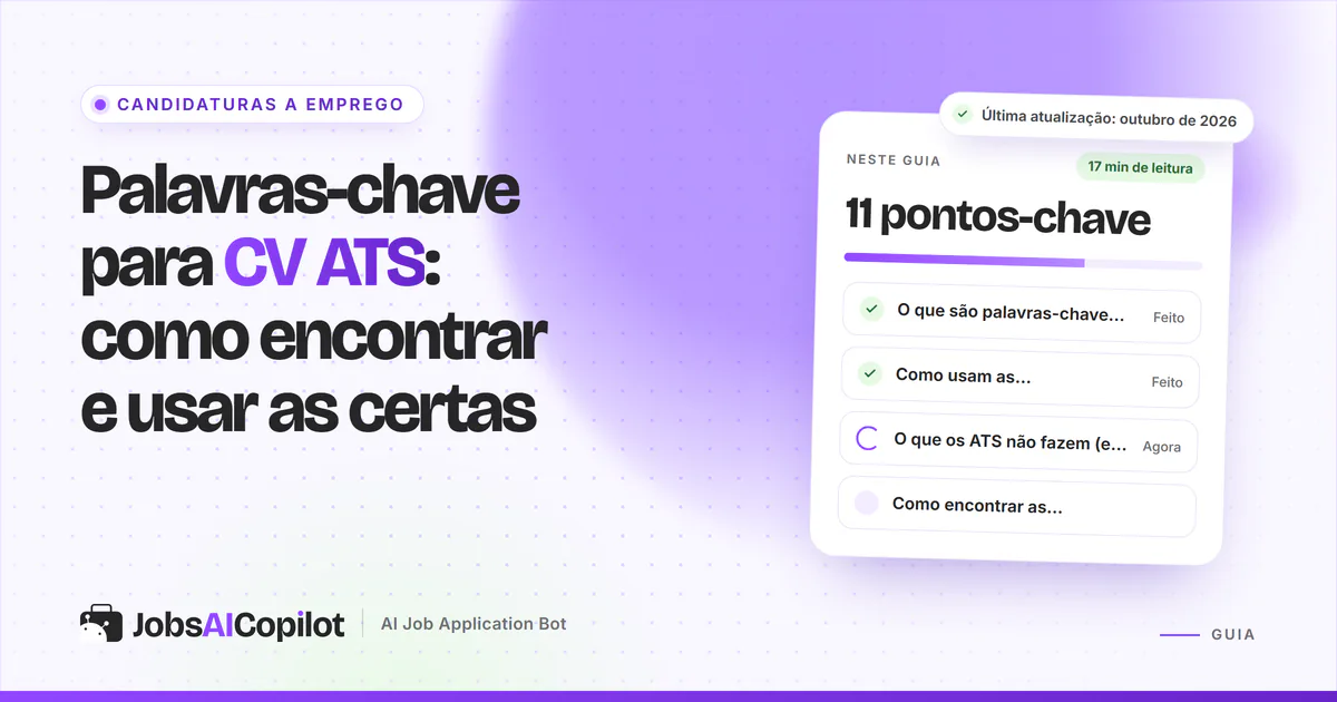 Anúncio de emprego com competências repetidas destacadas e associadas à secção de competências de um CV