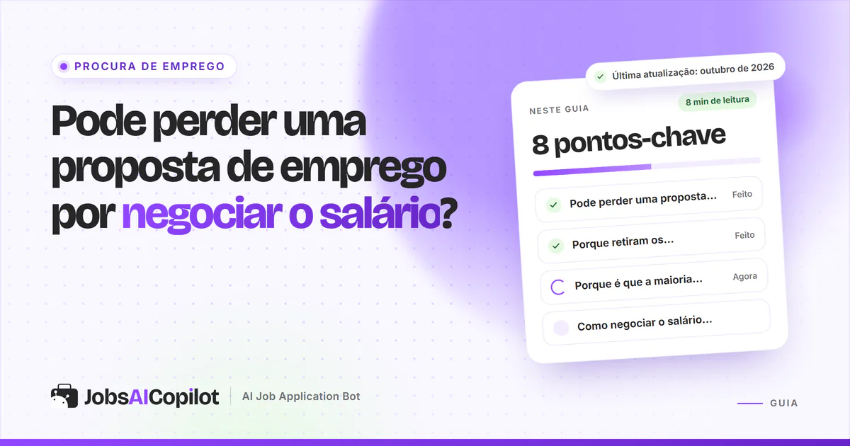 Capa do guia sobre negociar o salário sem perder a proposta, com os pontos-chave: riscos, motivos e como negociar