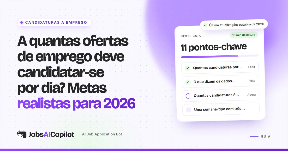 Capa do guia sobre quantas candidaturas fazer por dia, com os pontos-chave: metas por situação e o que dizem os dados