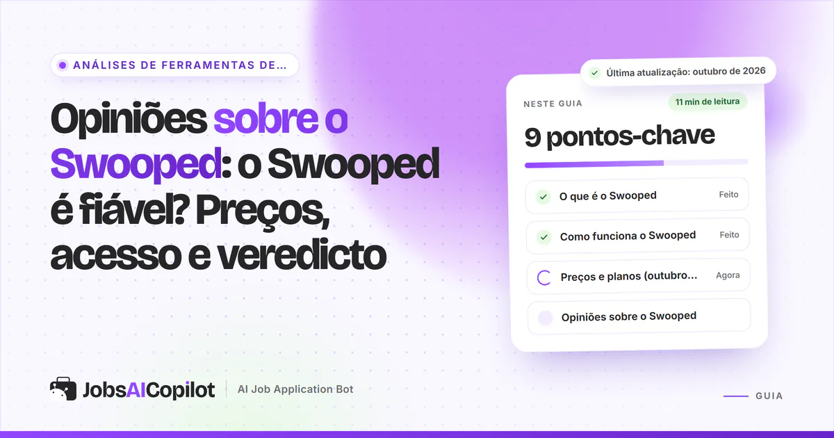 Capa de análise do Swooped com os pontos-chave: o que é, como funciona, preços e opiniões de utilizadores