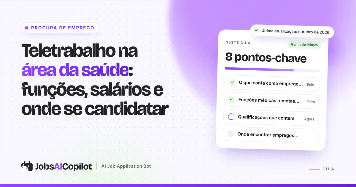 Capa do teletrabalho na área da saúde com os pontos-chave: o que conta como remoto, funções e qualificações