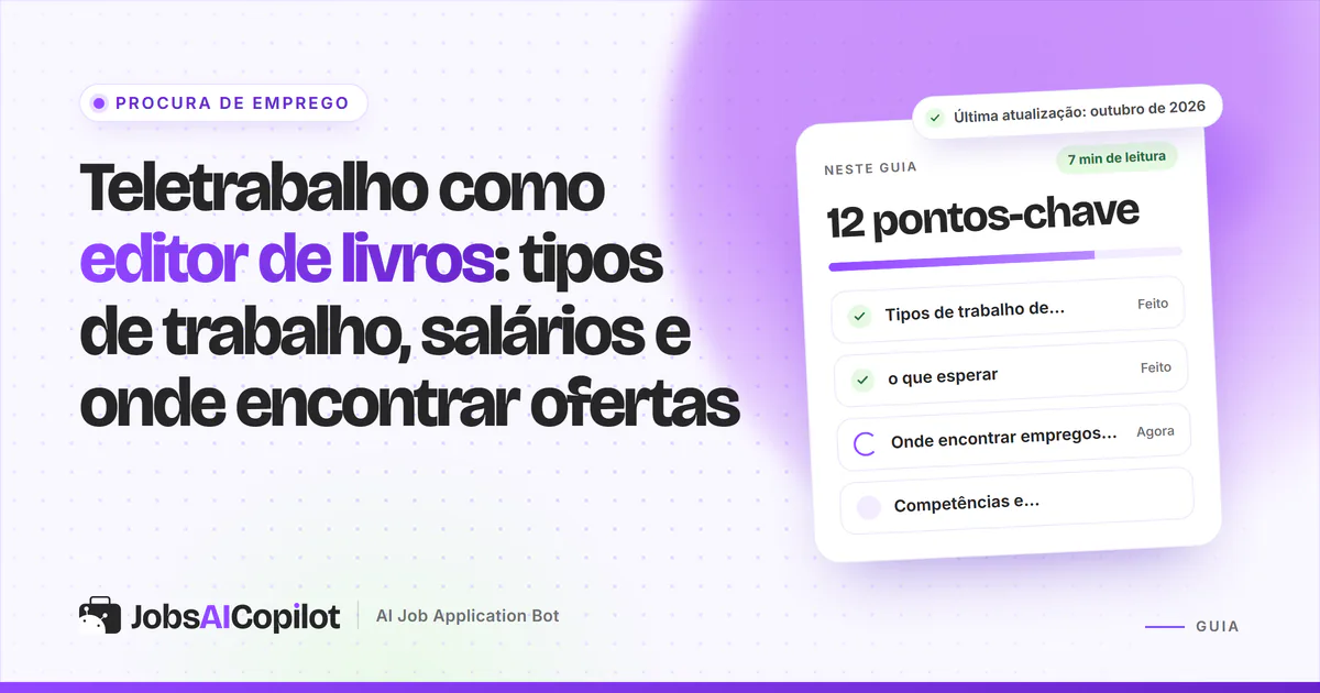 Capa do teletrabalho como editor de livros com os pontos-chave: tipos de trabalho, salários e onde encontrar ofertas
