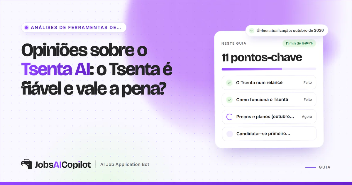 Capa de análise do Tsenta AI com os pontos-chave: empresa e plataformas, como funciona e preços