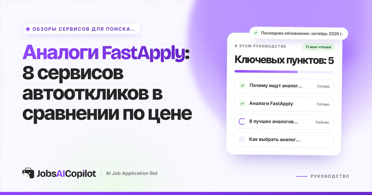 Аналоги FastApply 2026: восемь сервисов автооткликов в сравнении по цене, дневным лимитам и этапу проверки