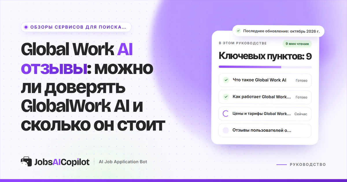 Обложка «Global Work AI отзывы»: что это за сервис, как он работает, цены и отзывы пользователей