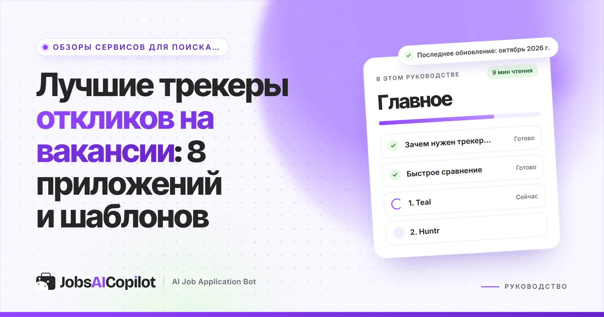 Обложка «Лучшие трекеры откликов на вакансии»: зачем нужен трекер, быстрое сравнение и 8 вариантов
