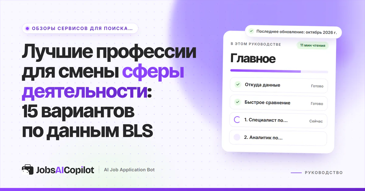 Обложка «Лучшие профессии для смены сферы деятельности»: откуда данные, быстрое сравнение и 15 профессий