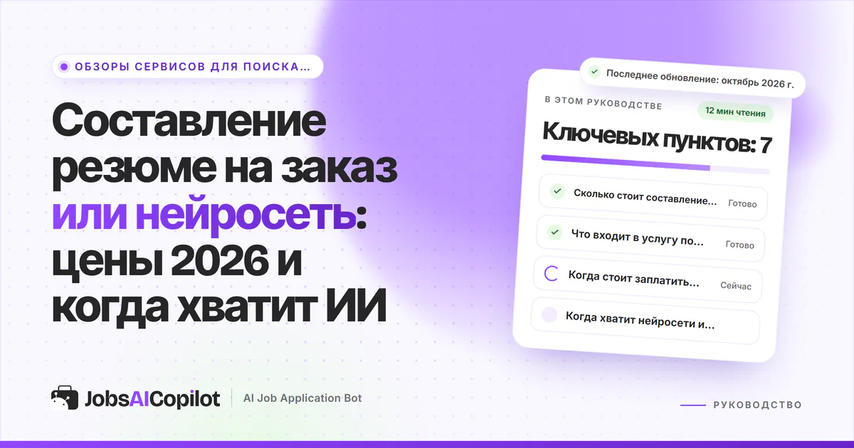 Карточки с ценами в рублях: резюме от специалиста и черновик нейросети рядом на фиолетовой обложке