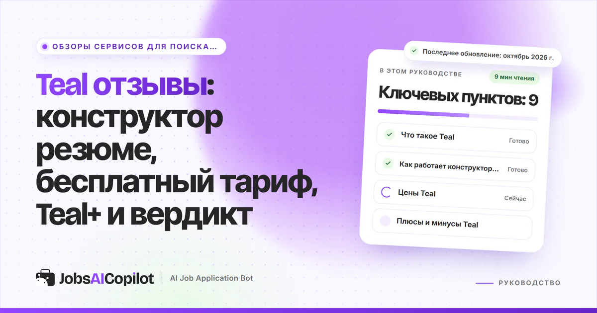 Обложка «Teal отзывы»: что это за сервис, как работает конструктор резюме, цены Free и Teal+