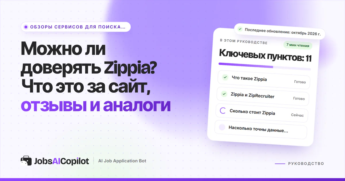 Обложка «Можно ли доверять Zippia?»: что это за сайт, Zippia и ZipRecruiter, цены и точность данных