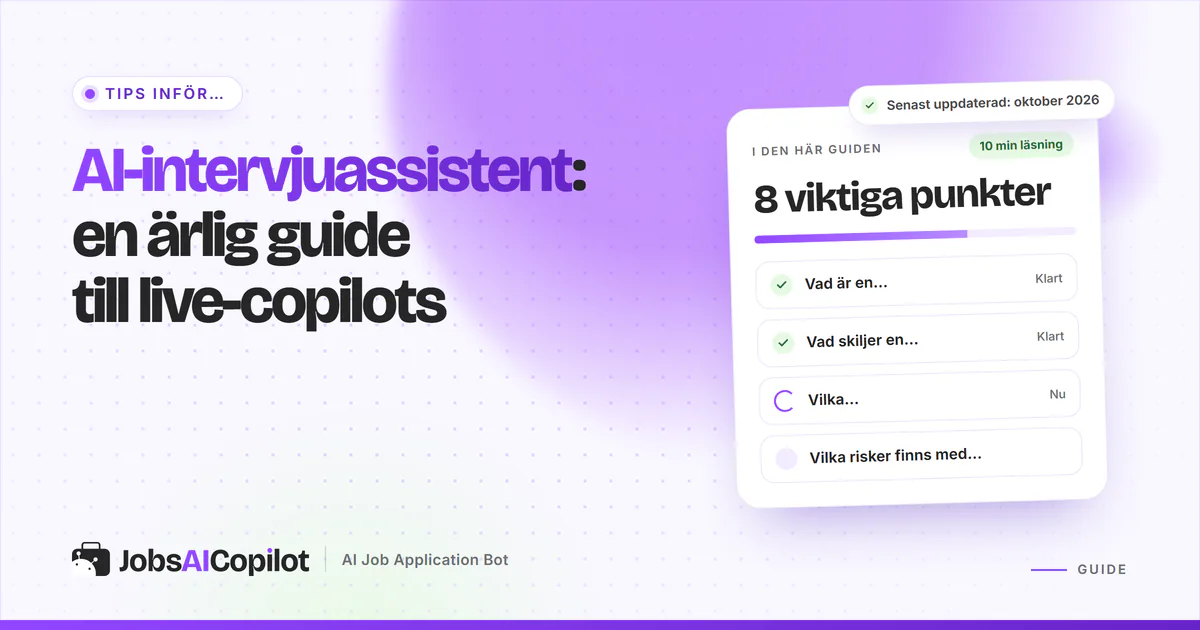 Kandidat i en videointervju som väger en AI-copilot i realtid mot att öva med övningsintervjuer