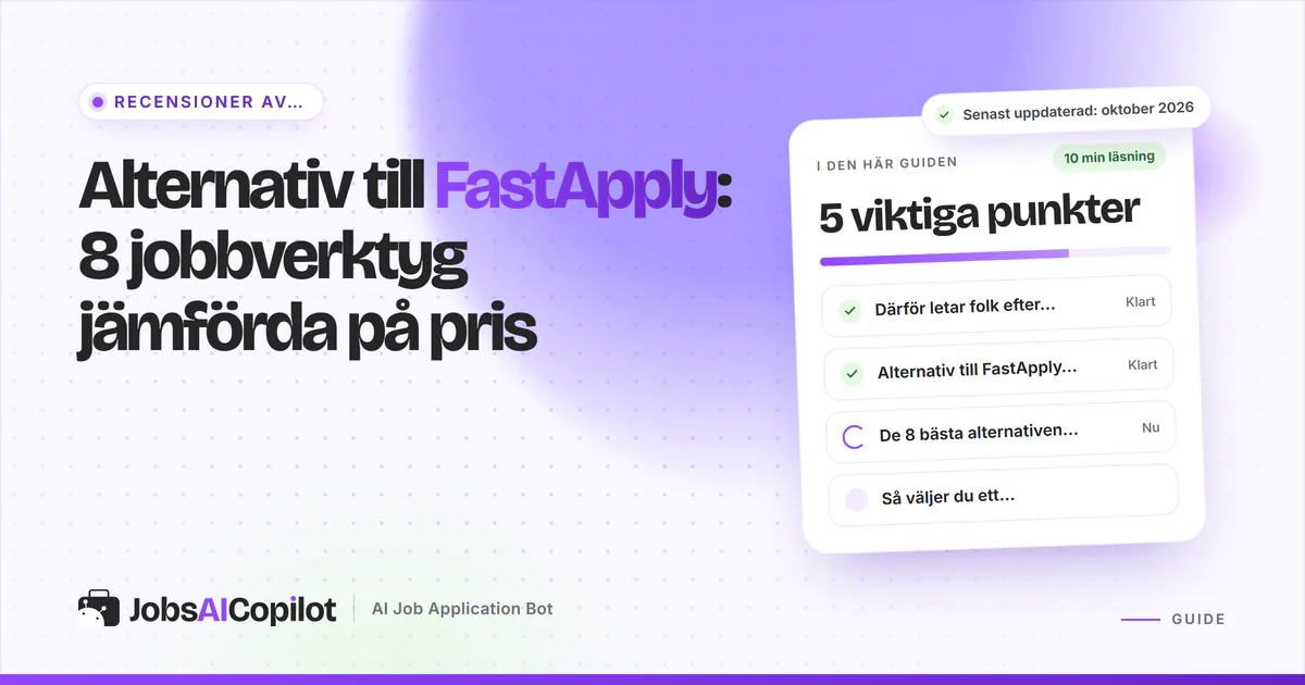 Alternativ till FastApply 2026: åtta verktyg för automatiska ansökningar jämförda på pris, dagliga gränser och granskning