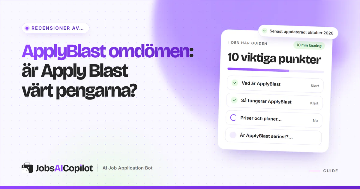 ApplyBlast omdömen 2026: hur Apply Blast söker jobb automatiskt, vad det kostar och vad användare rapporterar
