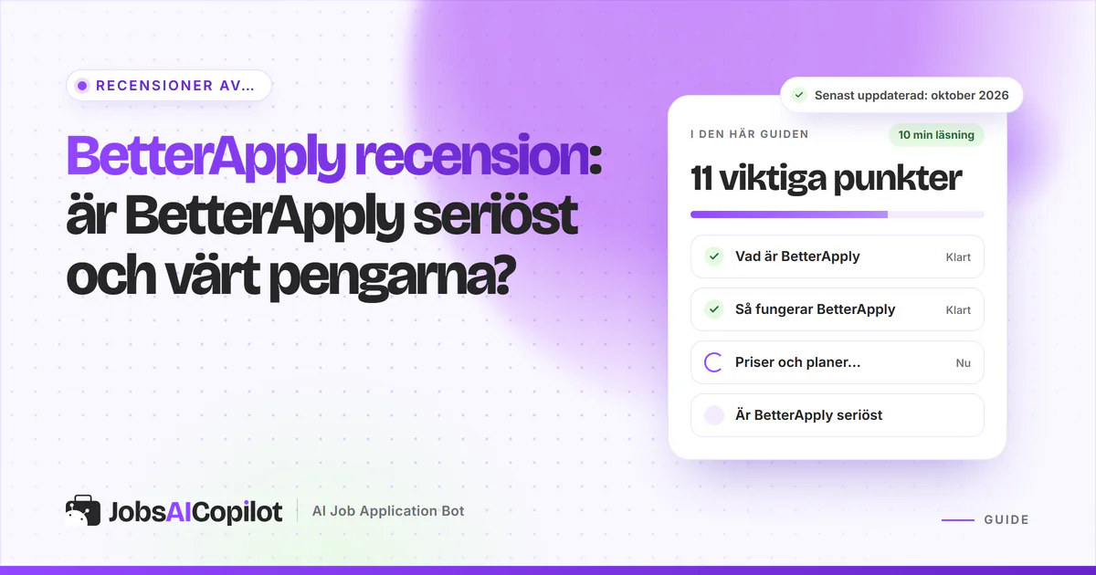 BetterApply recension 2026: funktioner, priser, villkor för återbetalning och klagomål på tjänsten som söker jobb åt dig