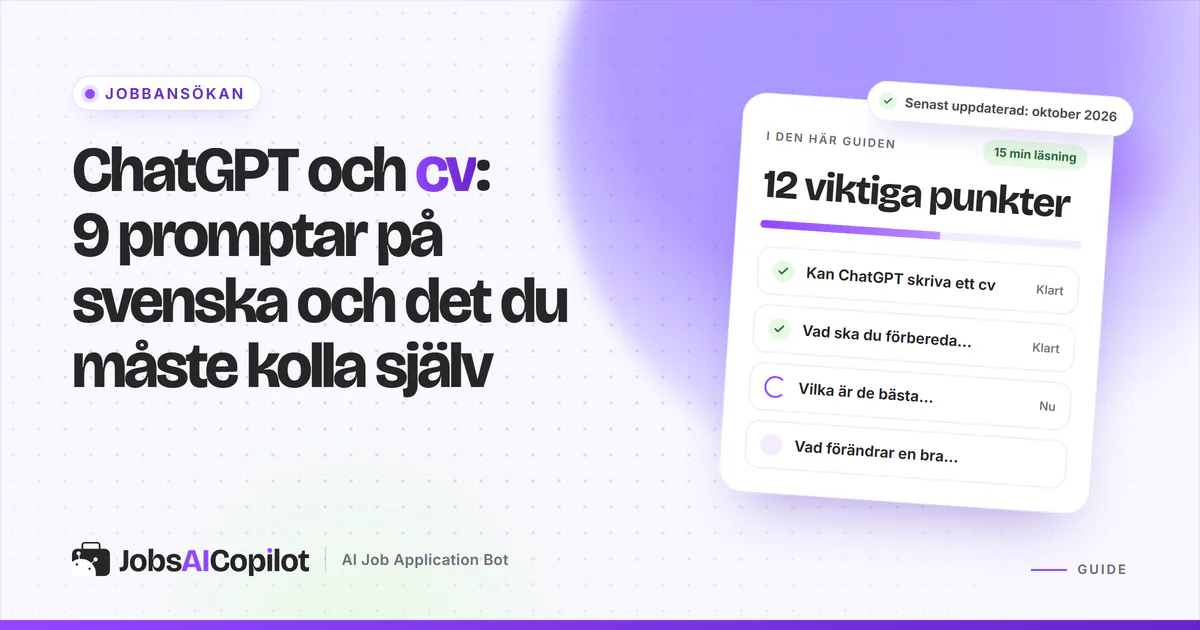 ChatGPT-fönster med promptar bredvid ett cv på en sida där påhittade siffror har markerats för kontroll