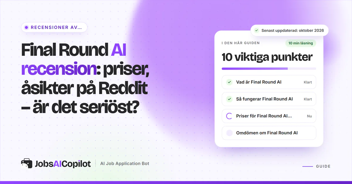 Final Round AI recension 2026: funktionerna i Interview CoPilot, priser och feedback från Reddit och Trustpilot